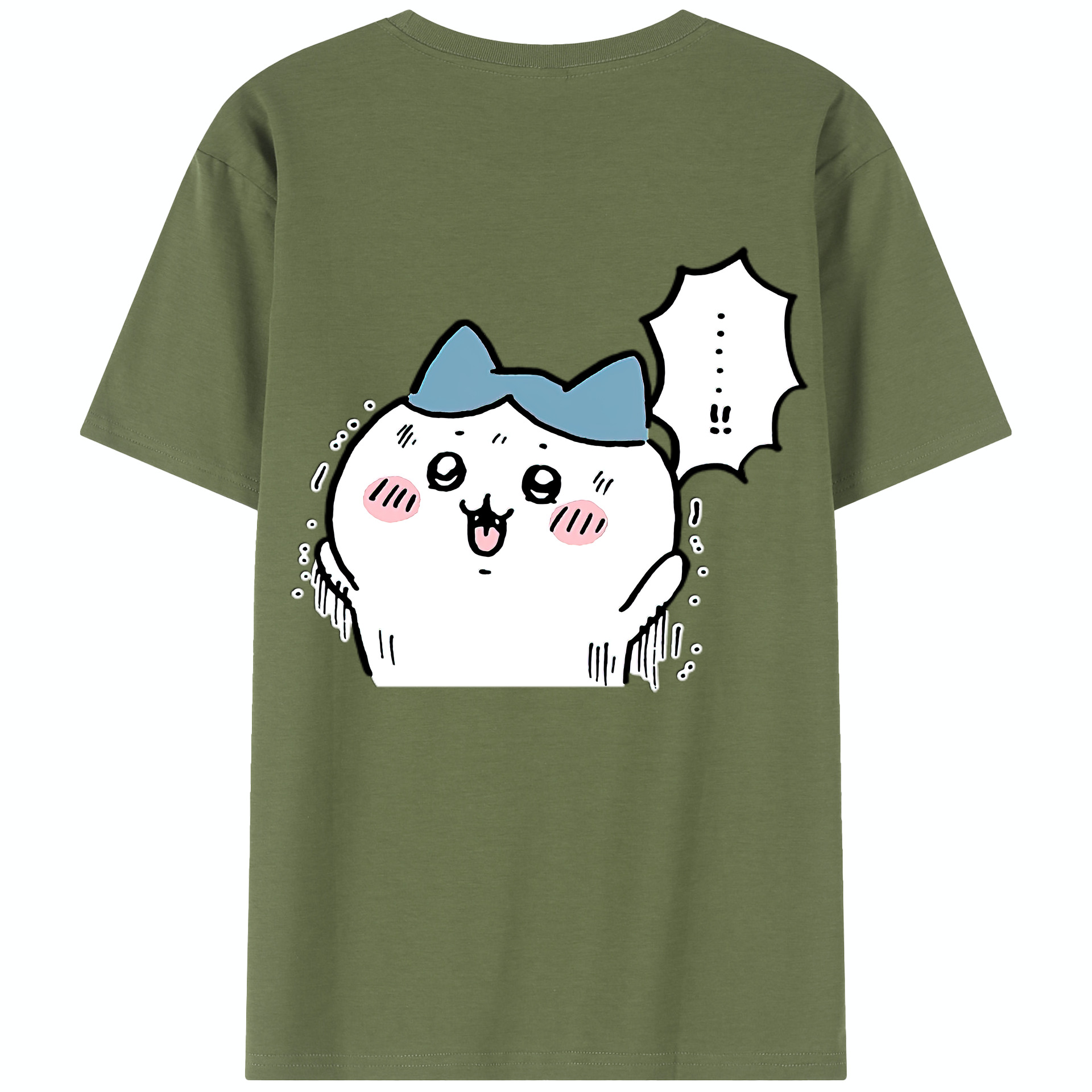 （画像用） ちいかわ ハチワレ Chii-kawa hachiware 綿100％半袖Tシャツ（背面プリント）